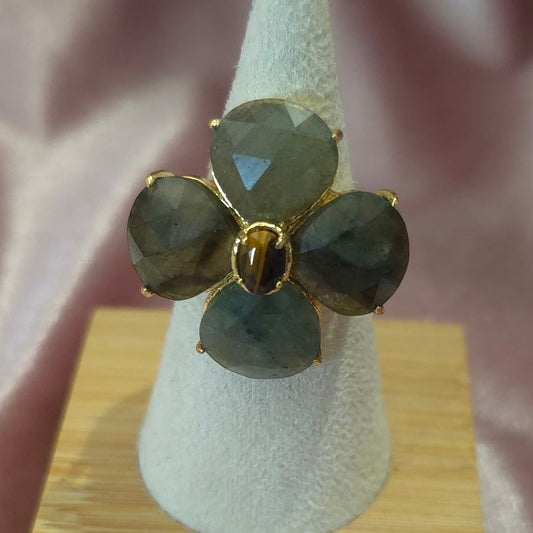 Bague Fleur Labradorite