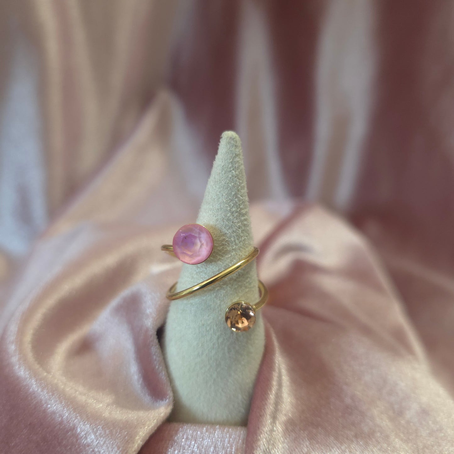 Bague cristal swarovski rose clair