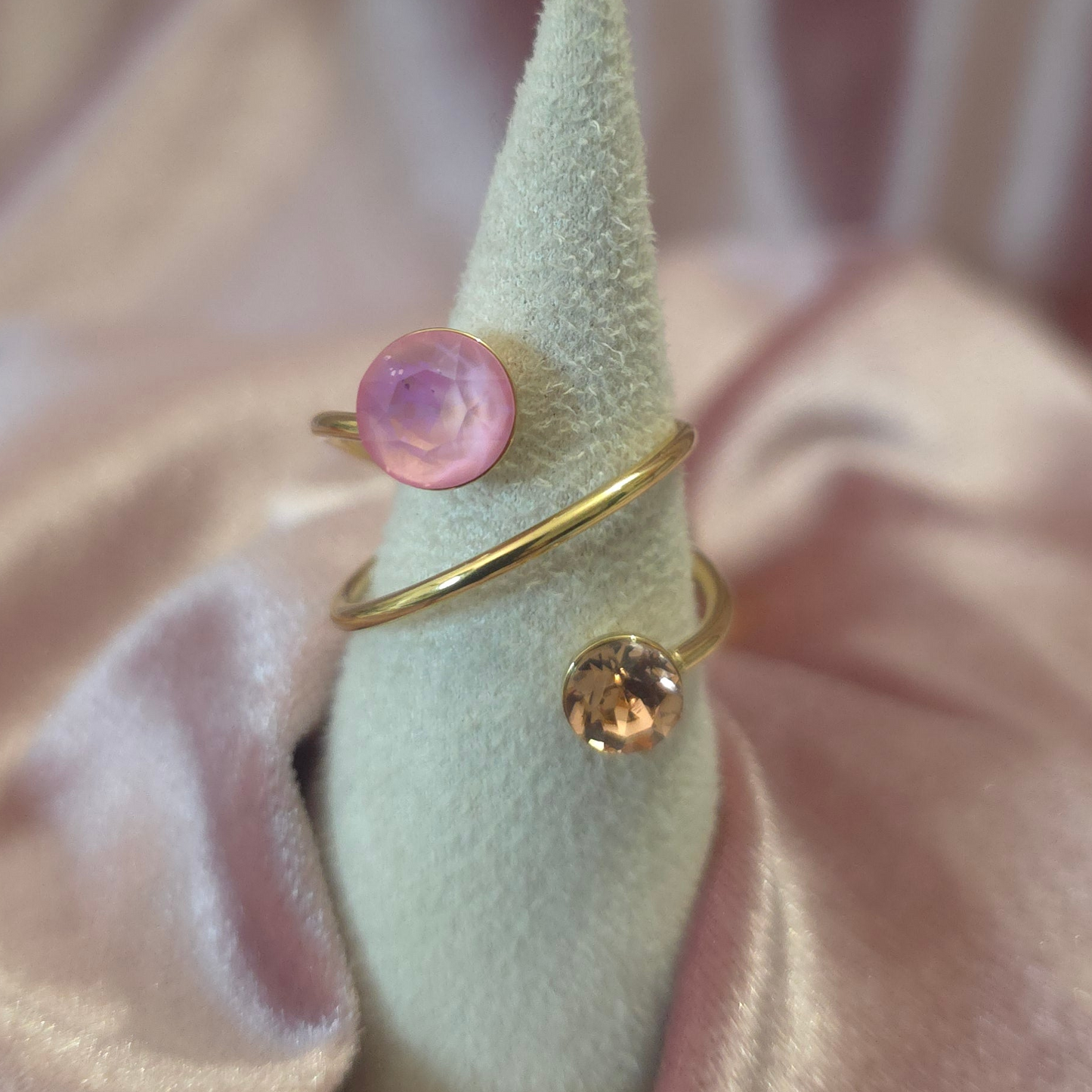Bague cristal swarovski rose clair