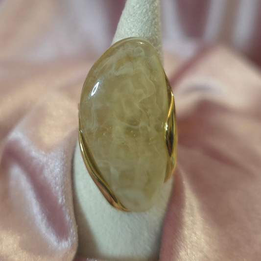 Bague allongée doré