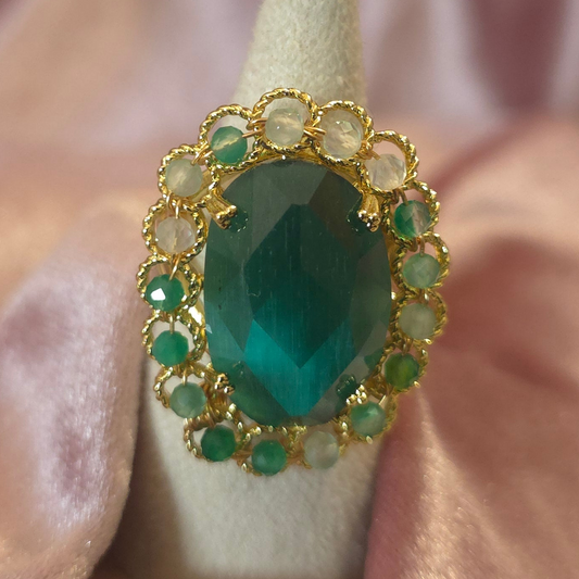 Bague oeil de chat emeraude