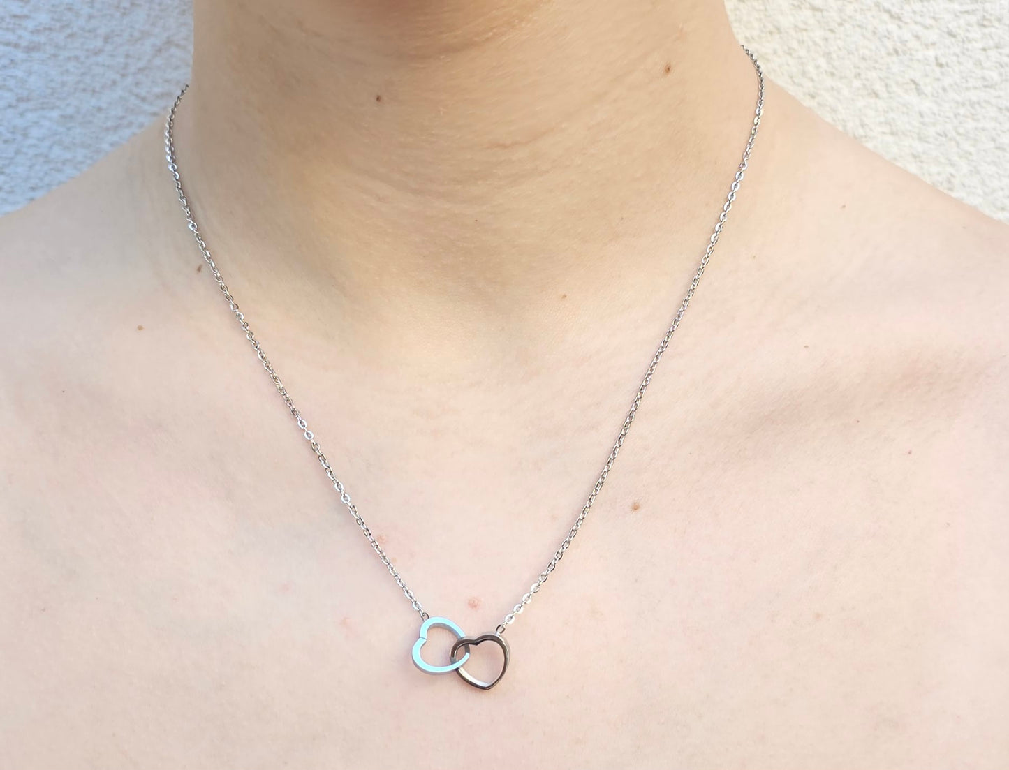 COLLIER COEURS EMMELES ARGENT