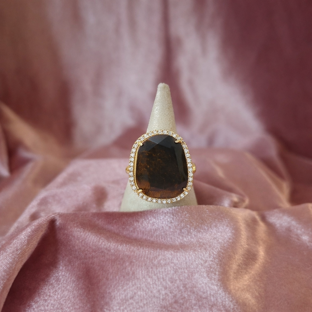 Bague Habaha strass oeil de tigre