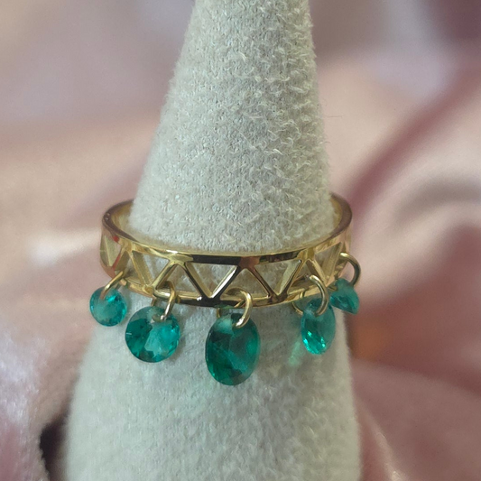 Bague cristal swarovski vert