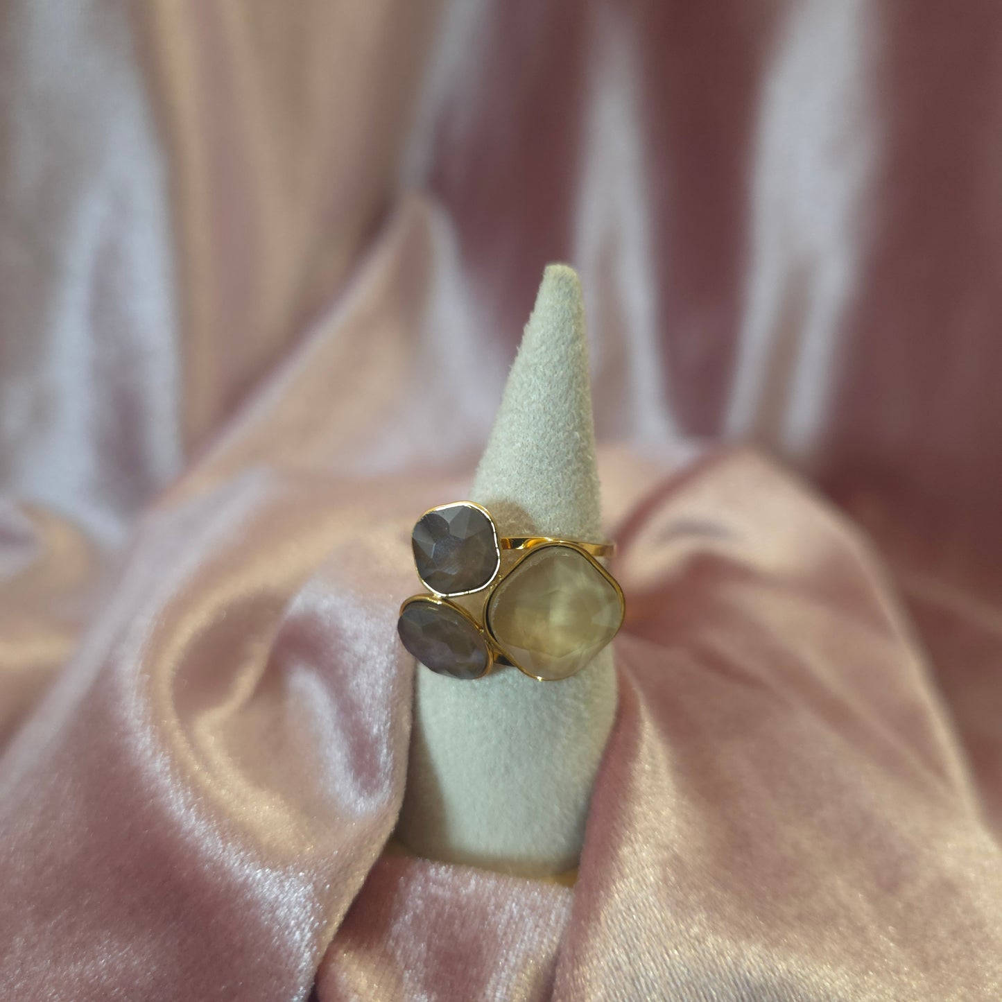Bague 3 cristal marron