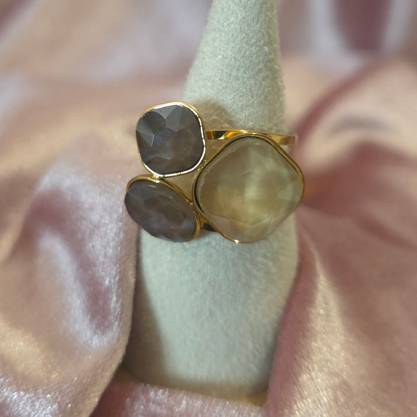 Bague 3 cristal marron