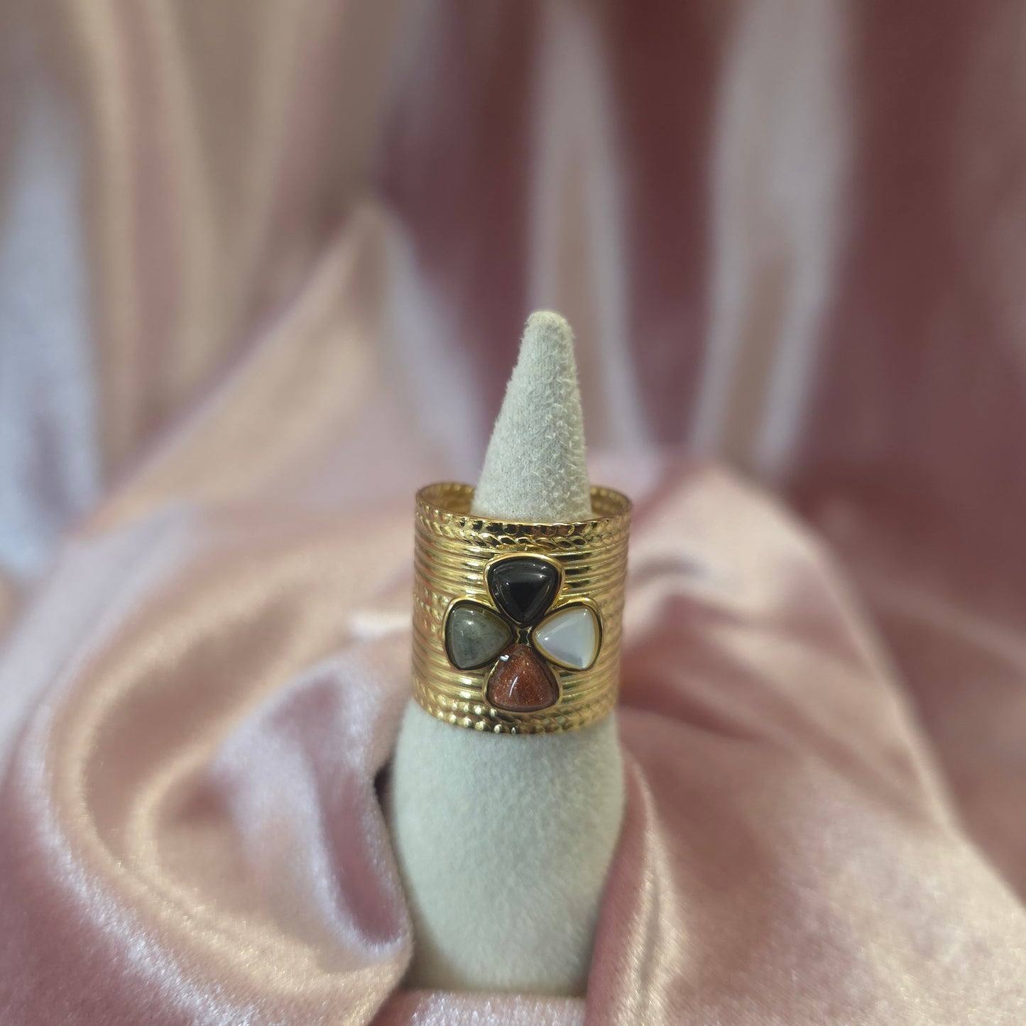 Bague fleur 4 couleurs