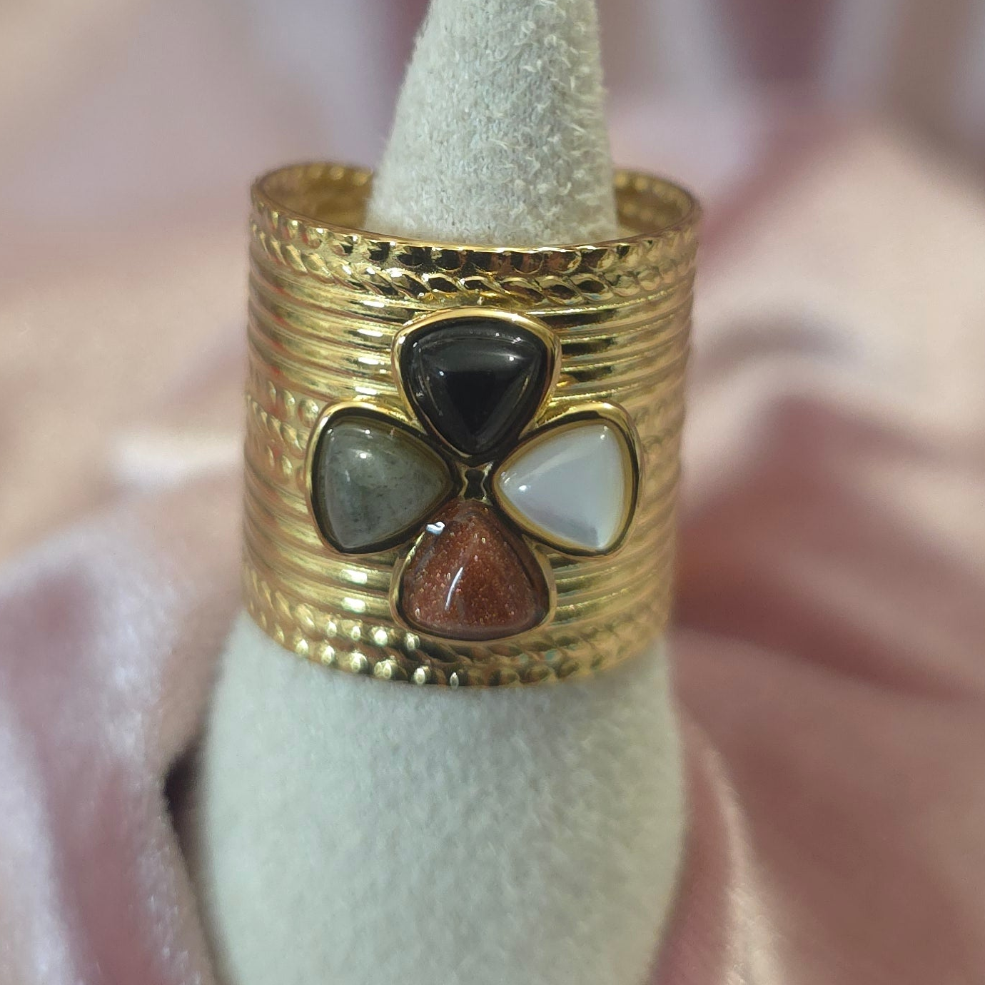 Bague fleur 4 couleurs