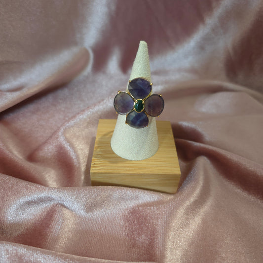 Bague fleur Améthyste