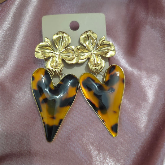Boucles d'oreilles coeur panthère