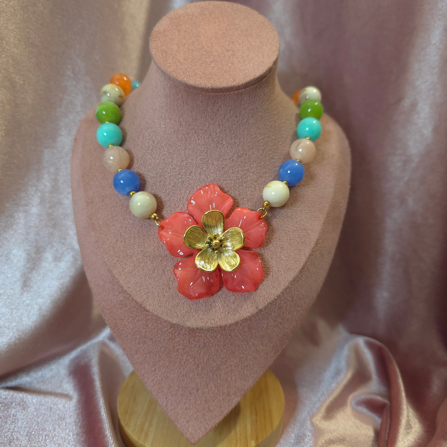 Collier fleur multi