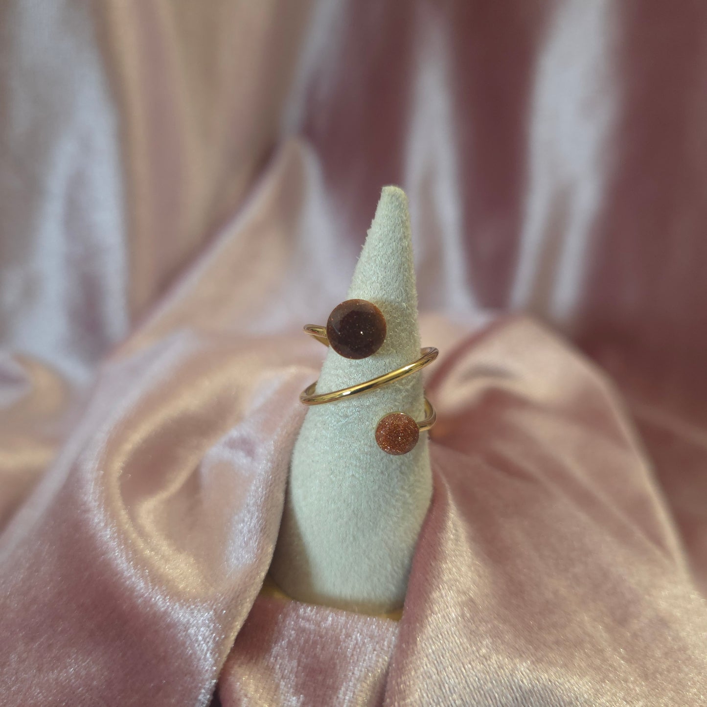 Bague cristal svarowski sand gold