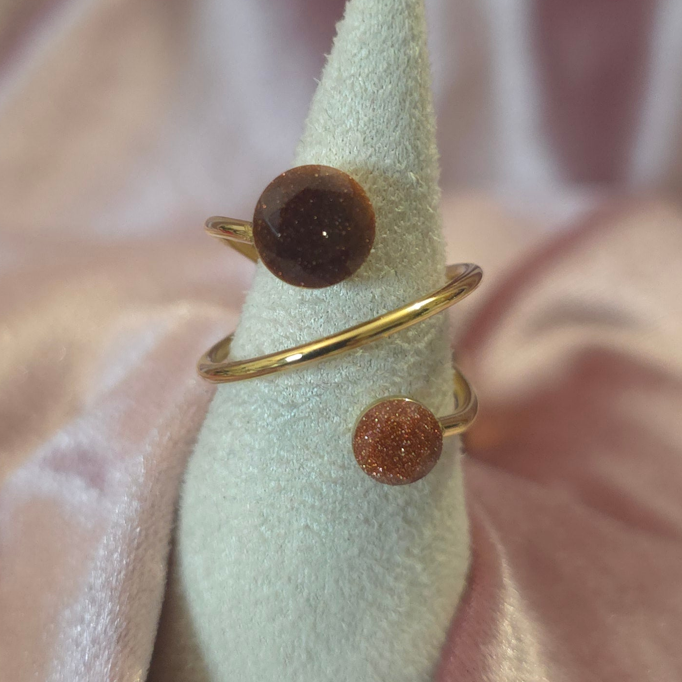 Bague cristal svarowski sand gold