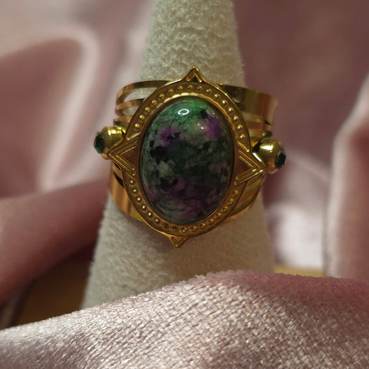 Bague pierre naturelle rubiziosite