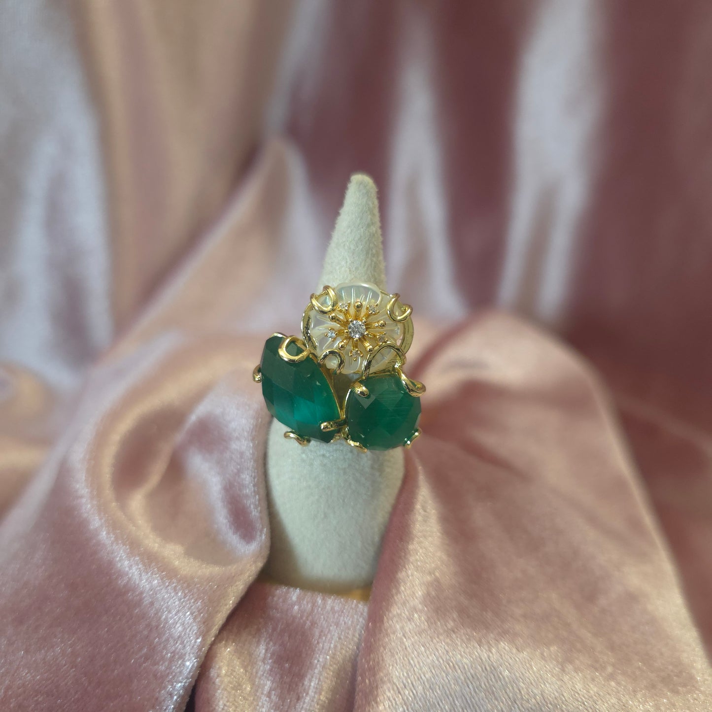 Bague triflor vert