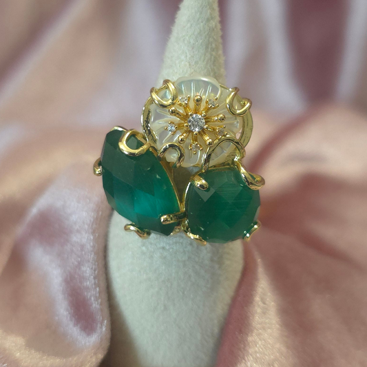 Bague triflor vert