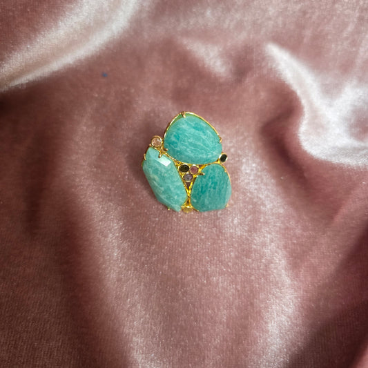 Bague 3 pierres AMAZONITE