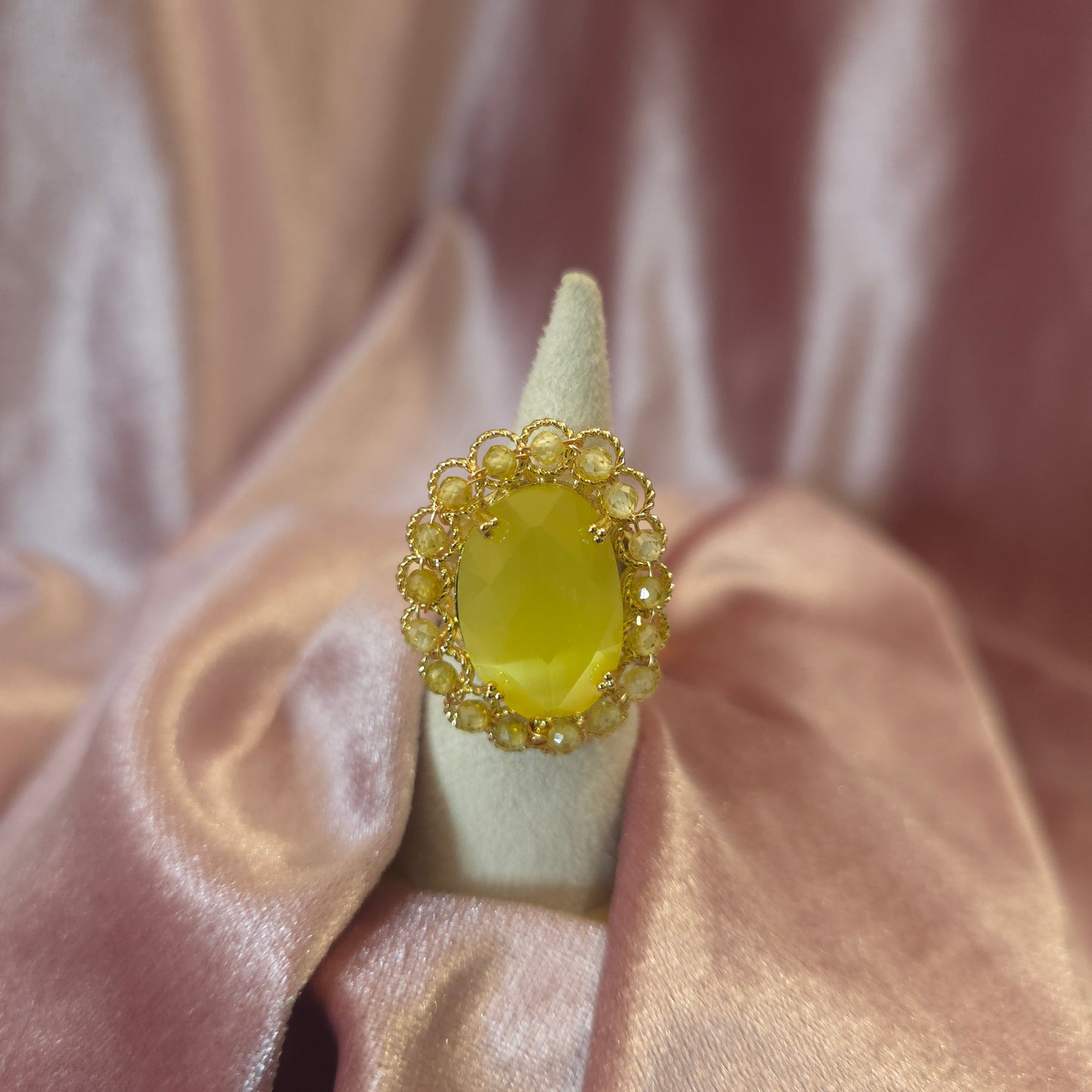Bague oeil de chat Jaune