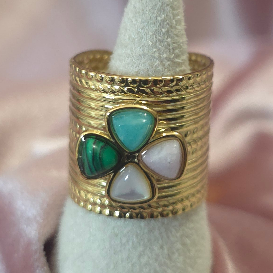 Bague fleur 4 couleurs 5