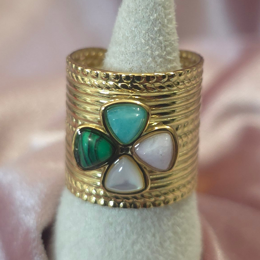 Bague fleur 4 couleurs 5