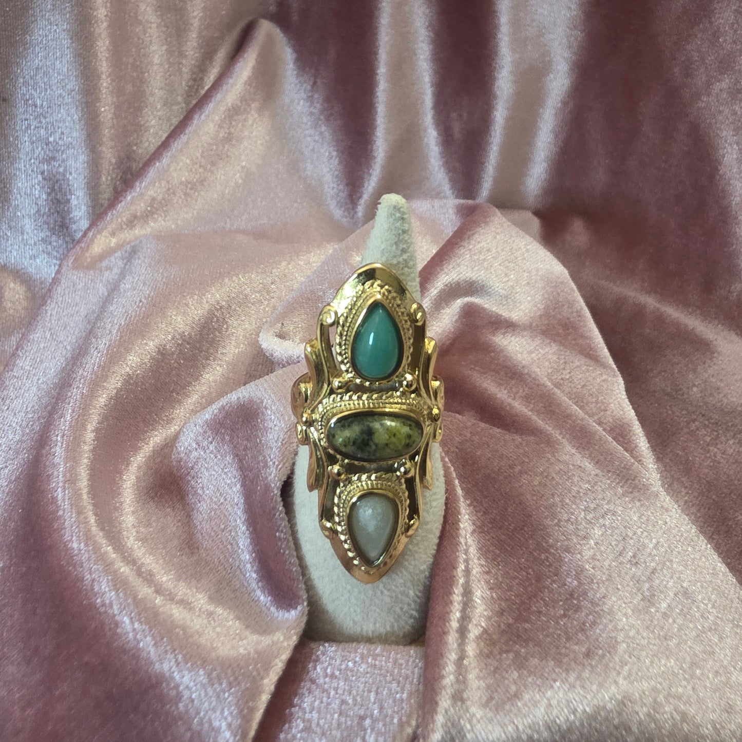 Bague longue bi-couleur