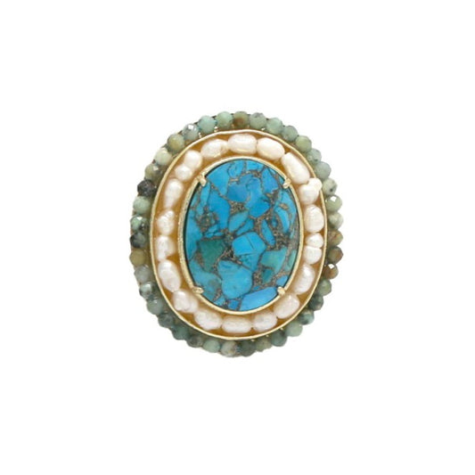Bague ovale Turquoise mohave