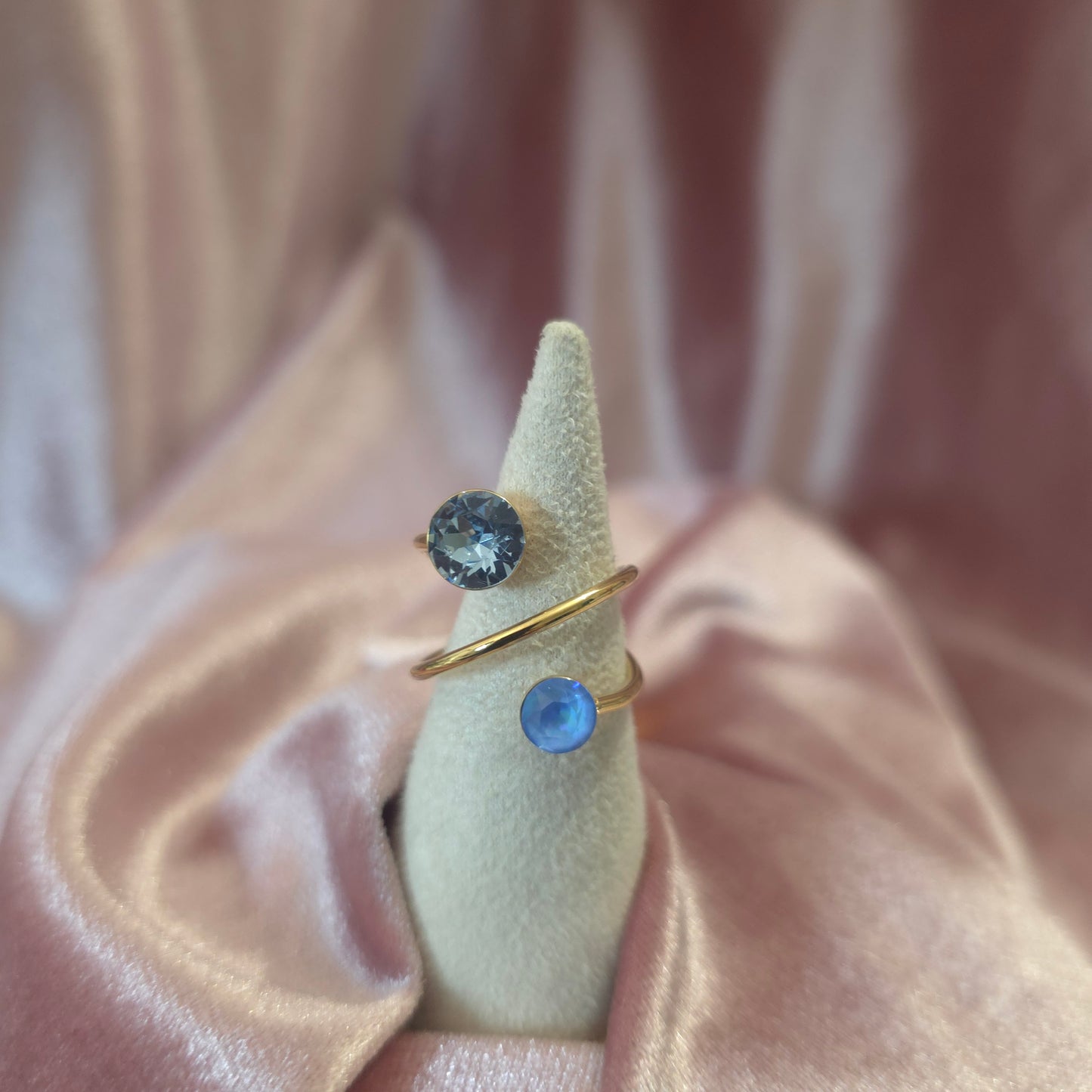Bague cristal swarovski 2 bleu