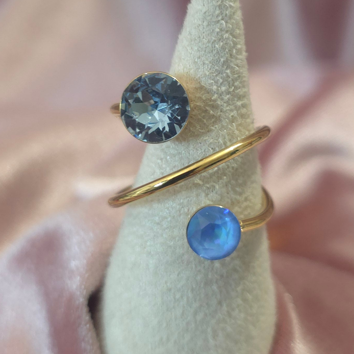 Bague cristal swarovski 2 bleu