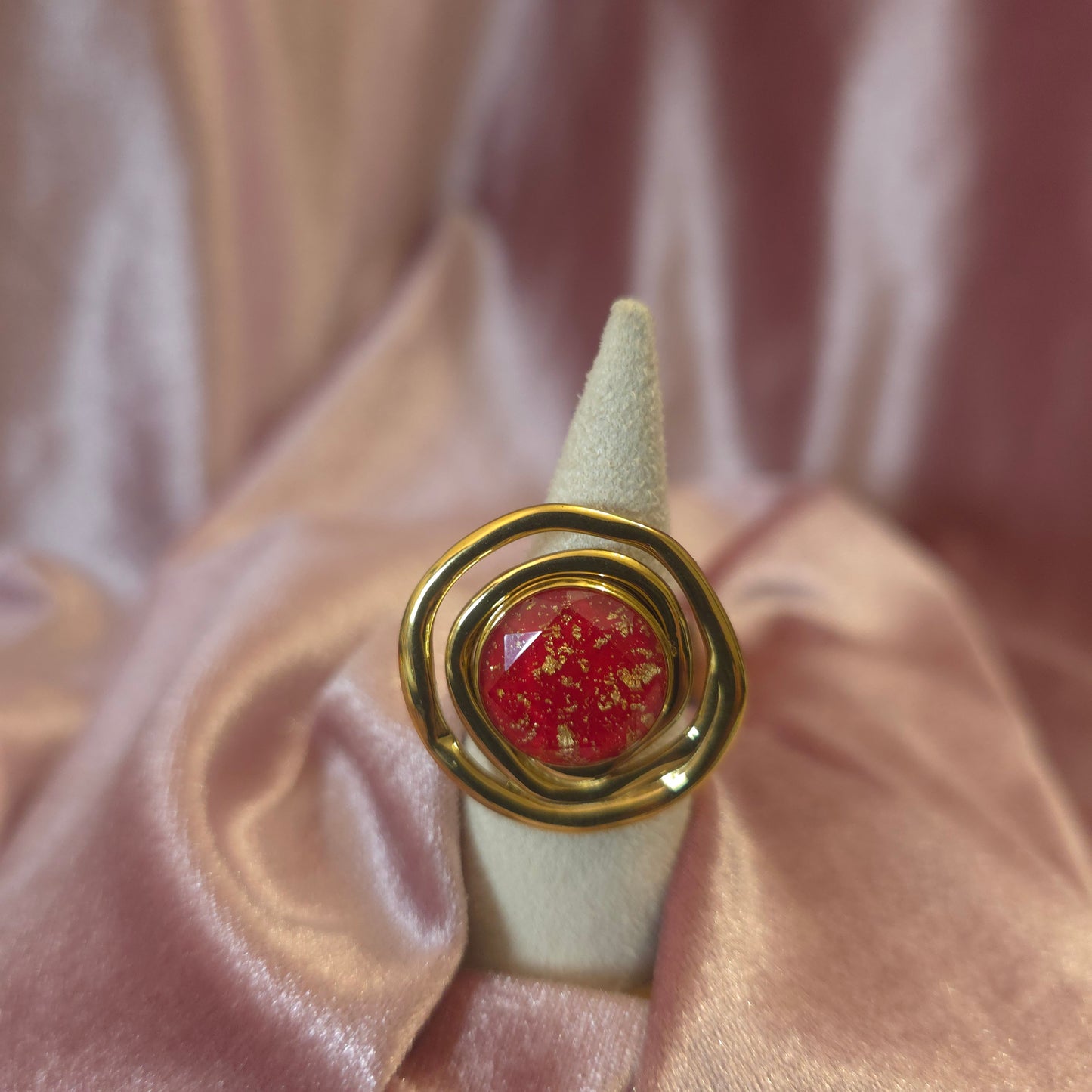 Bague ronde rouge