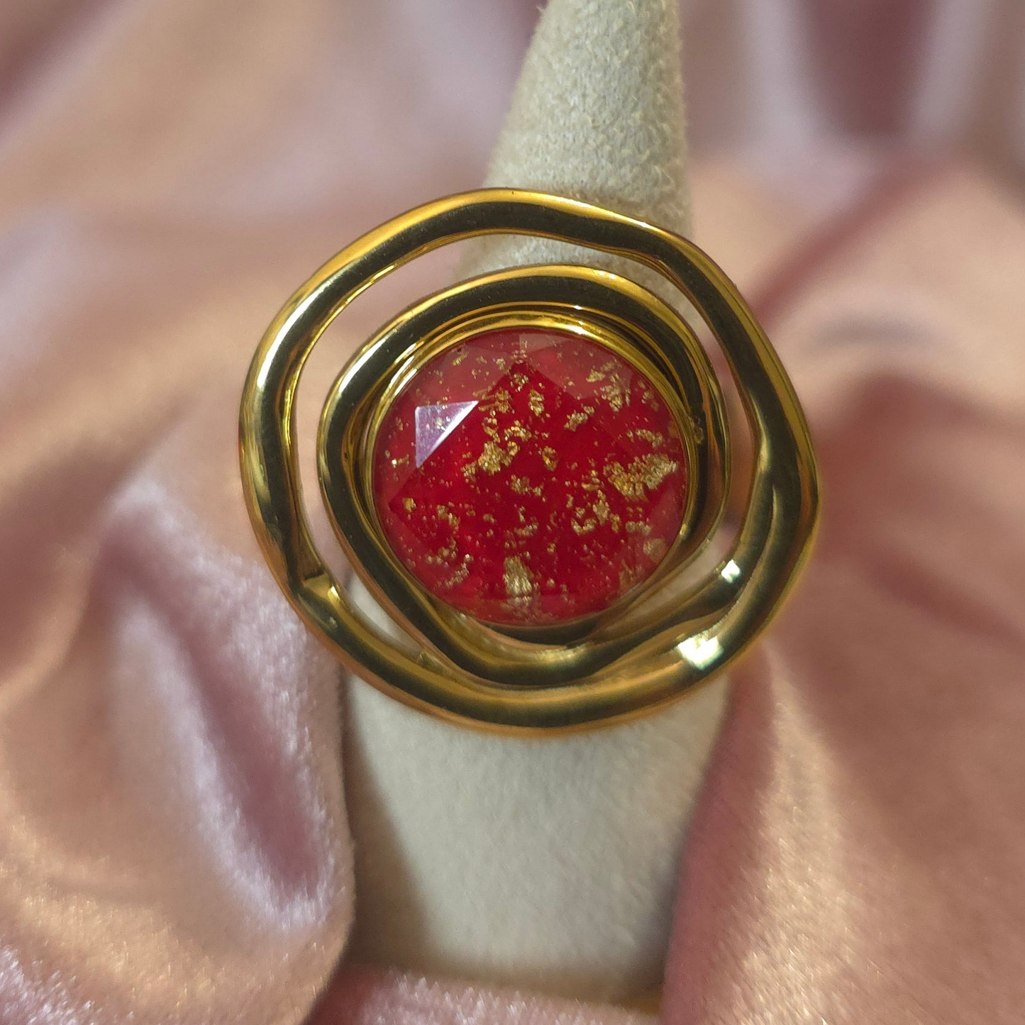Bague ronde rouge