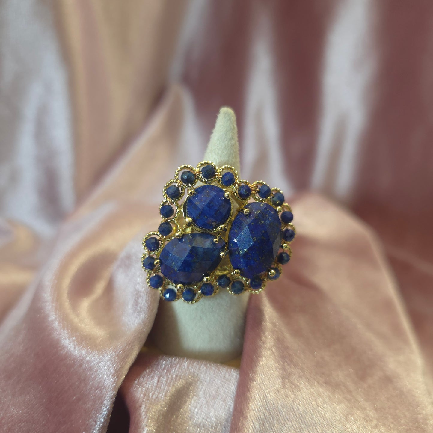 Bague triple lapis lazuli