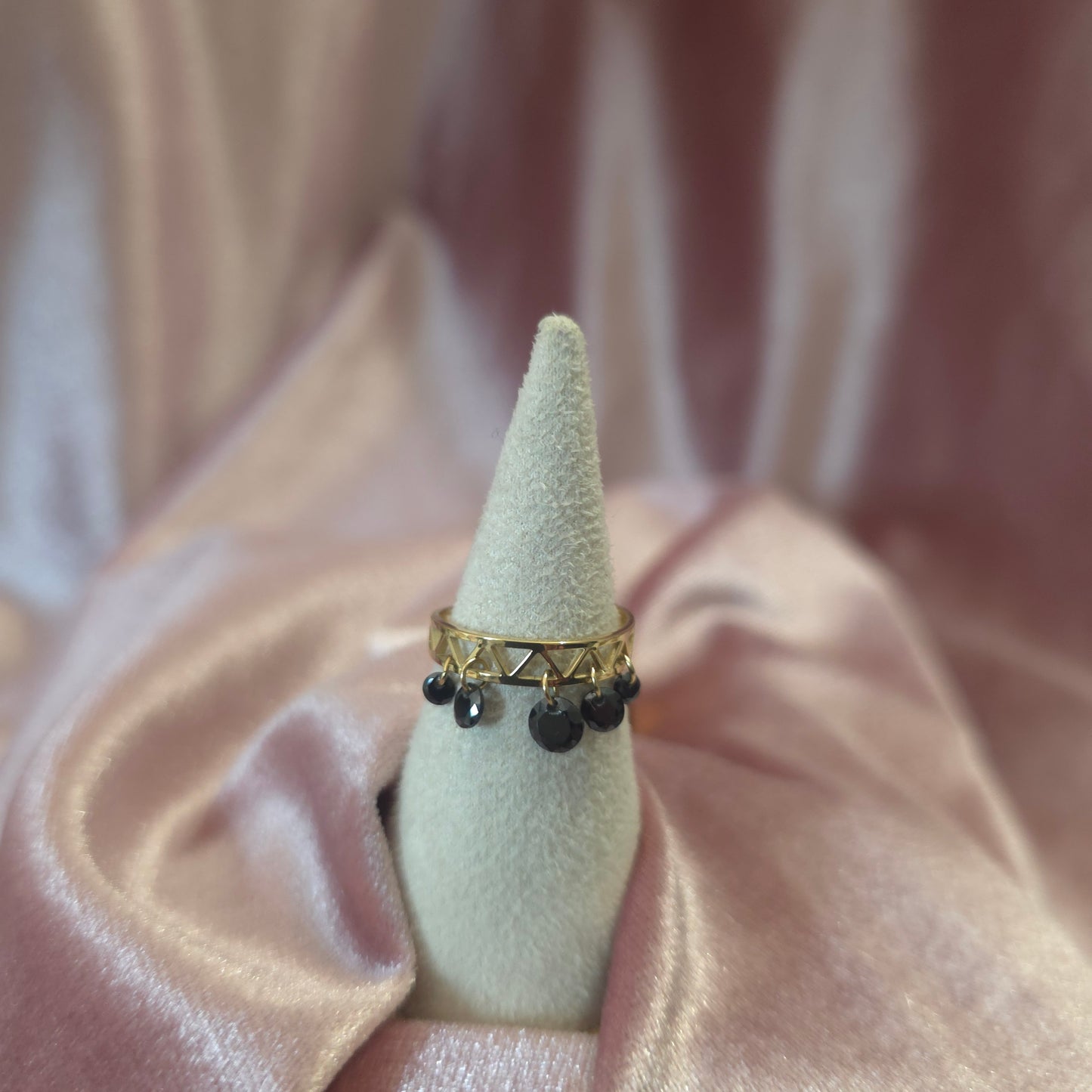 Bague cristal swarovski noire