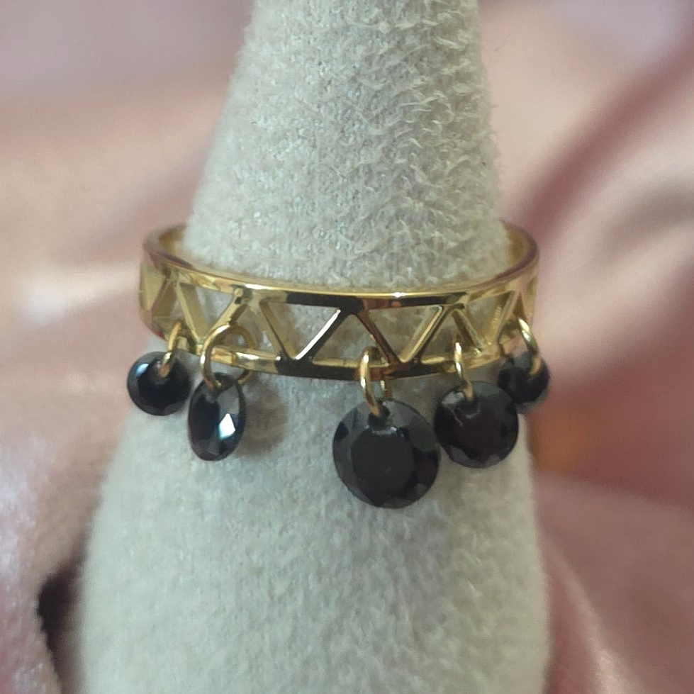 Bague cristal swarovski noire