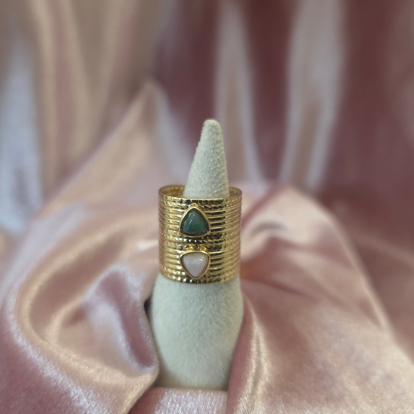 Bague inca grise & rose