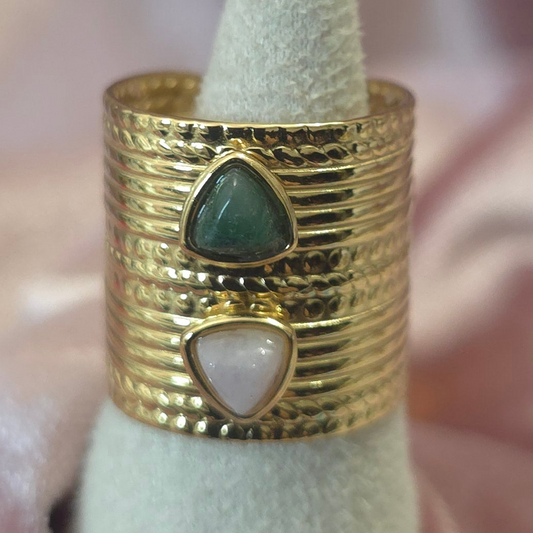 Bague inca grise & rose