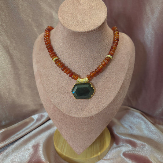 Collier cornaline / Labradorite