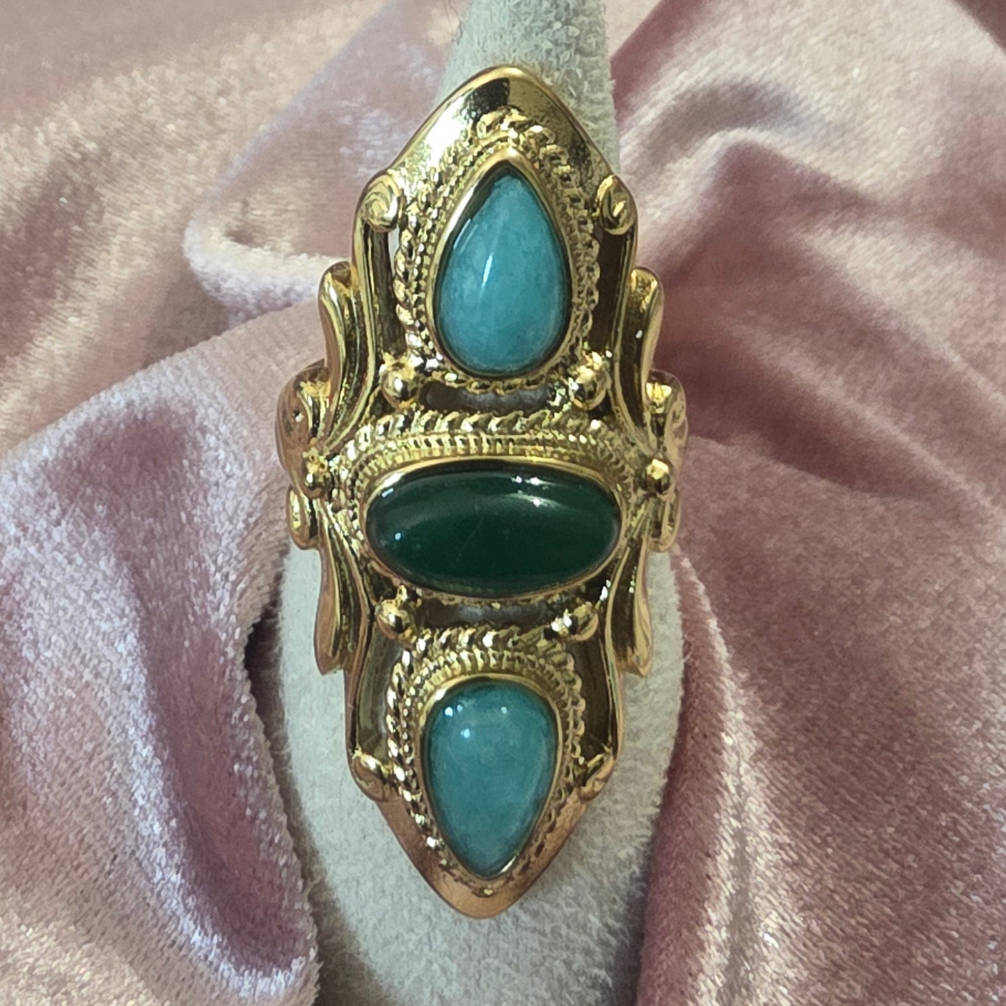 Bague longue Turquoise