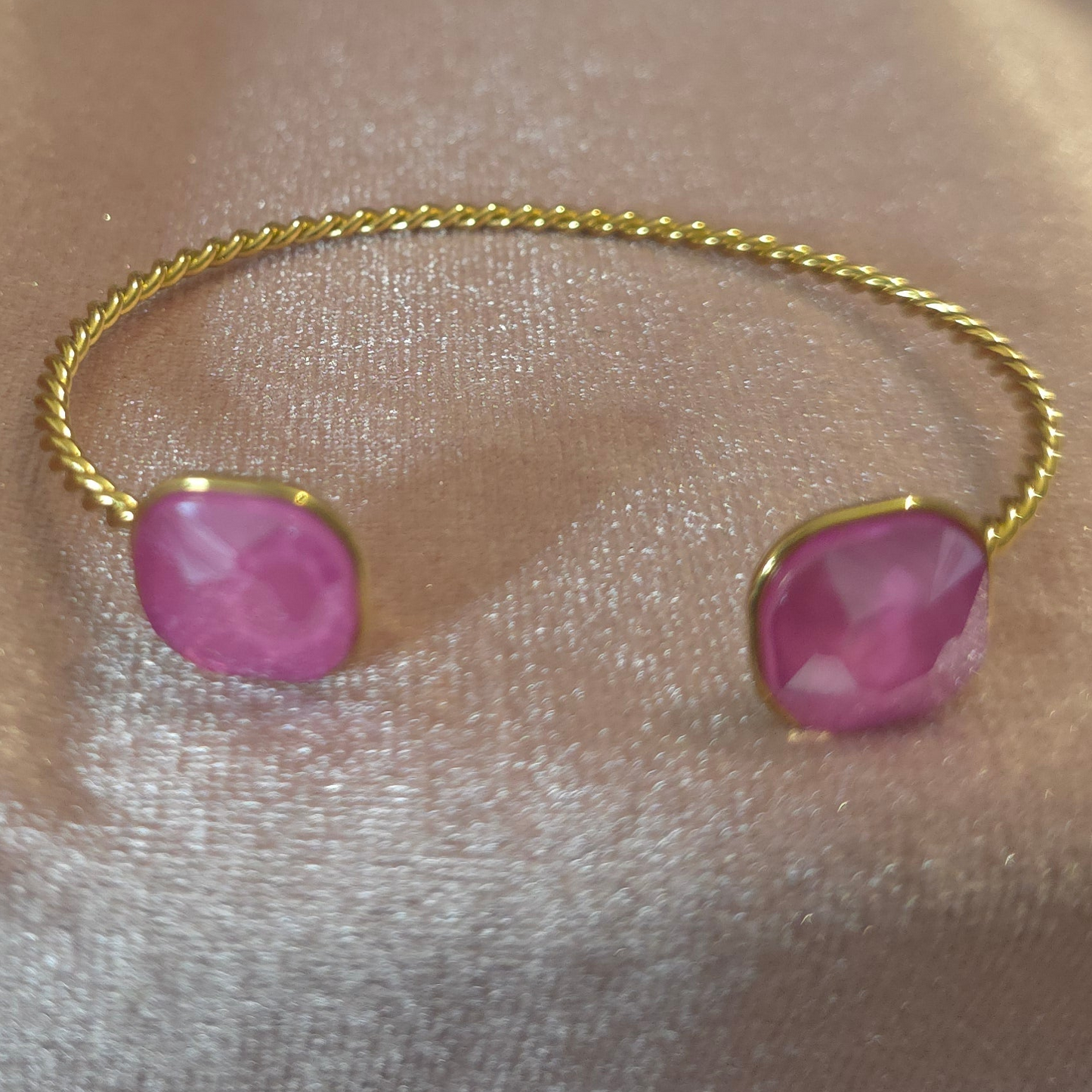Bracelet cristal de verre rose