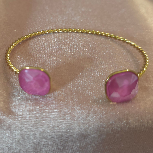 Bracelet cristal de verre rose