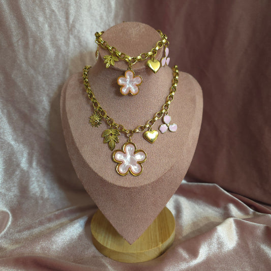 PARURE FLEUR ROSE