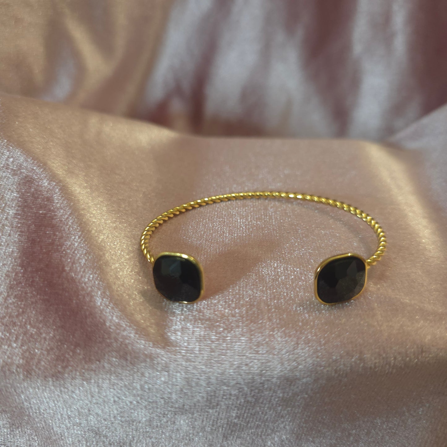 Bracelet cristal de verre noire