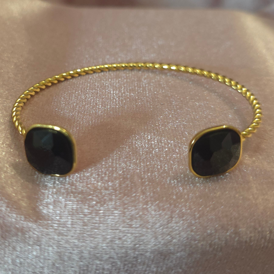 Bracelet cristal de verre noire