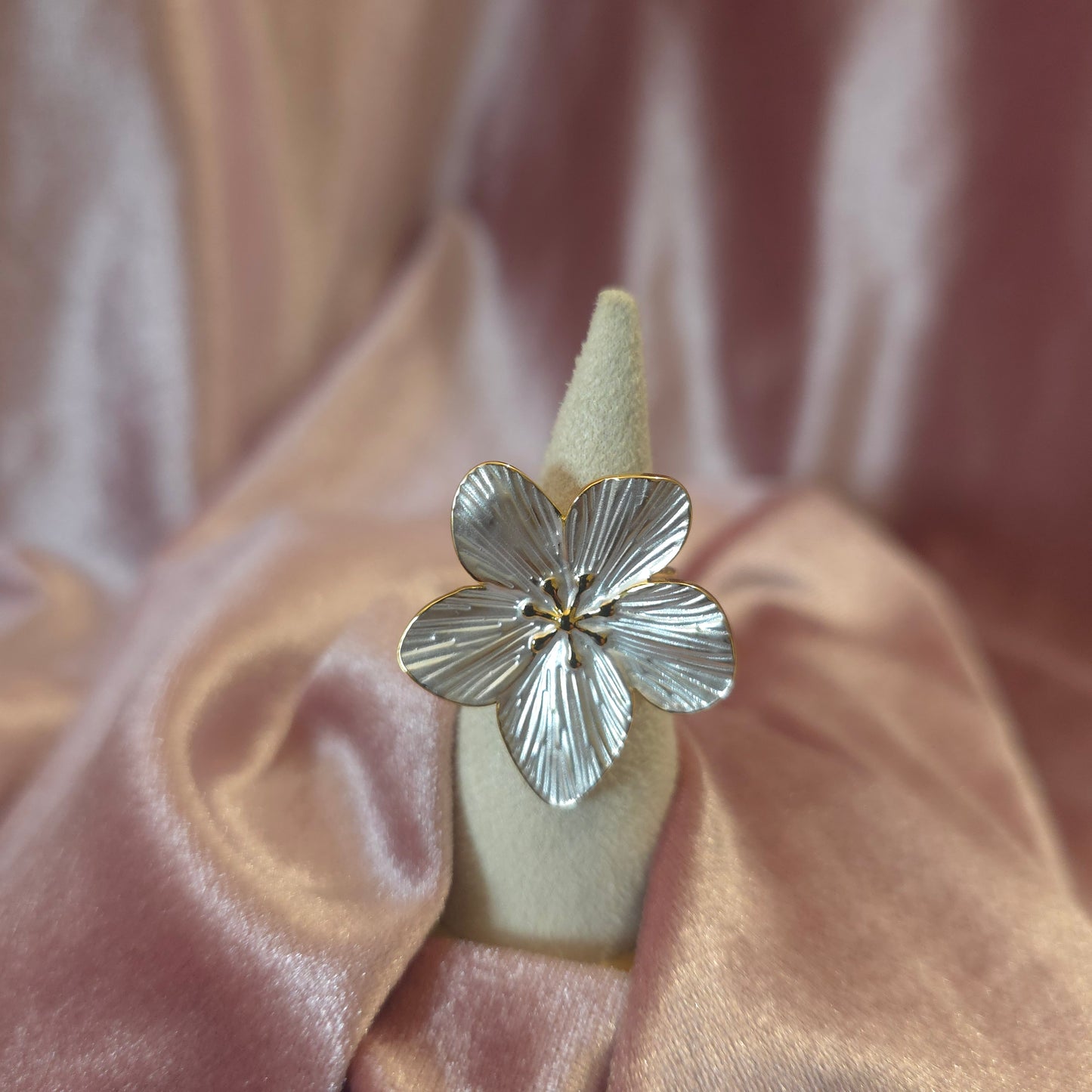 Bague orchidée Blanche