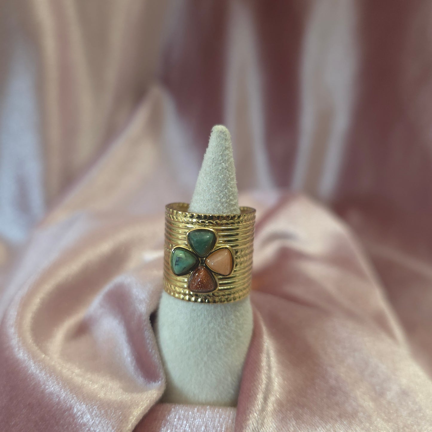 Bague fleur 4 couleurs 4