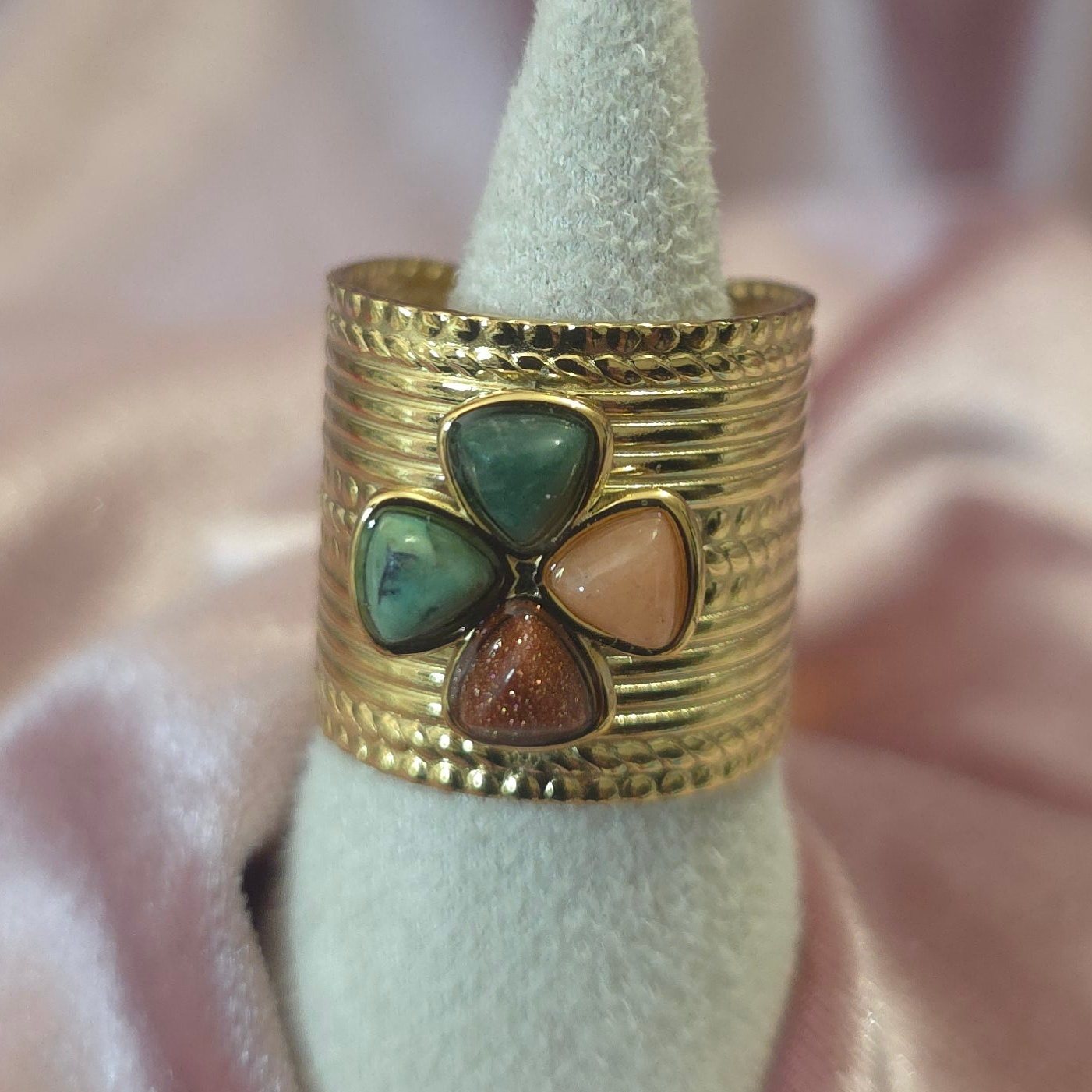 Bague fleur 4 couleurs 4