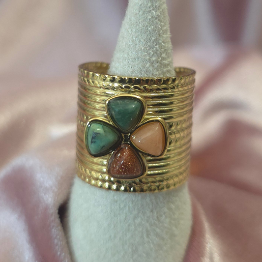 Bague fleur 4 couleurs 4