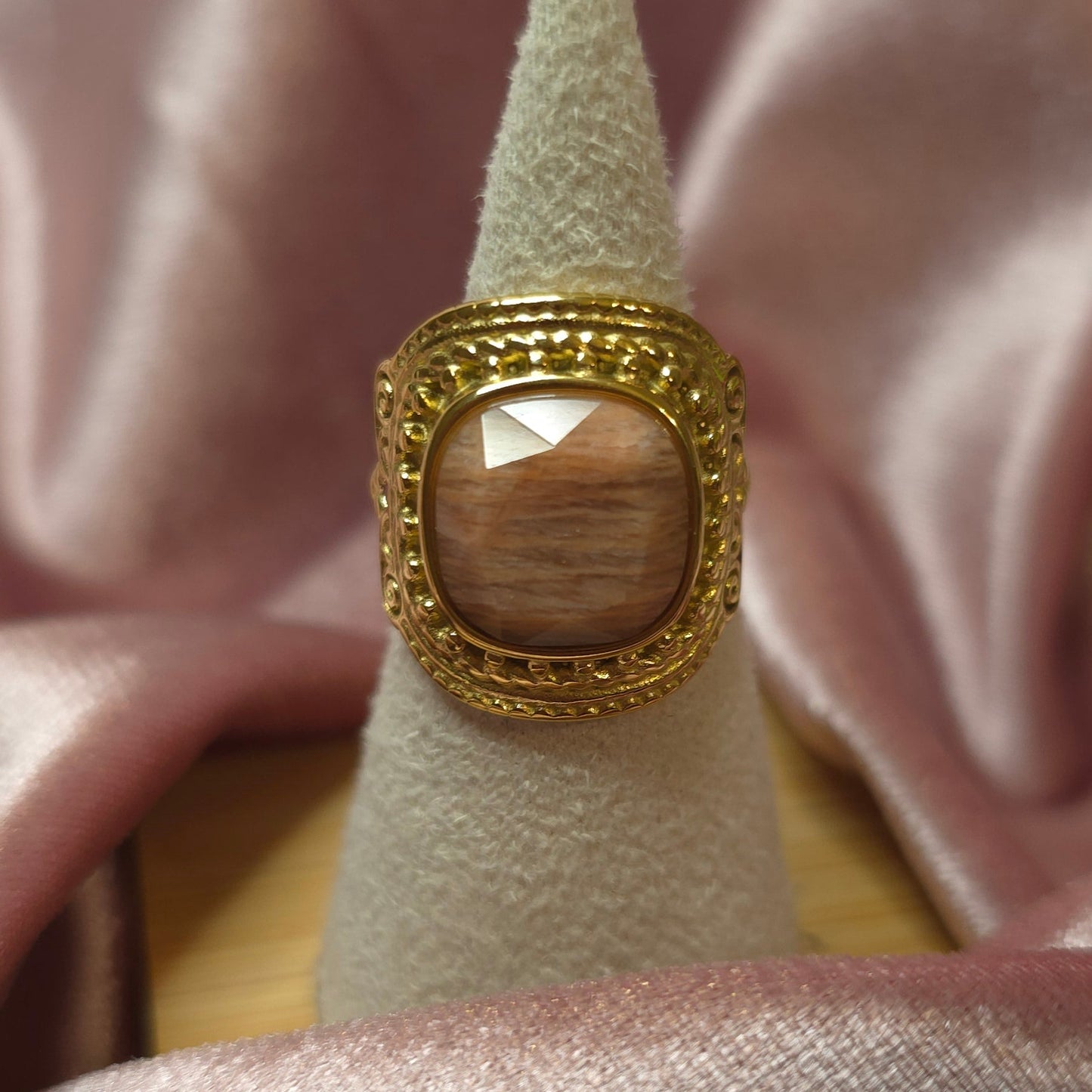 Bague pierre naturelle rhodonite