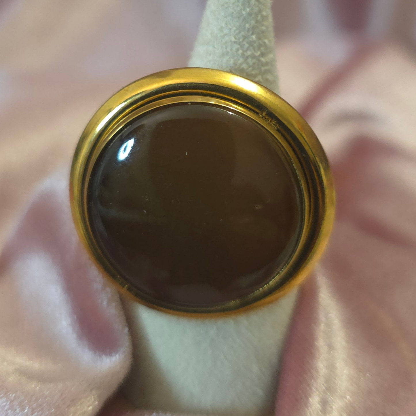Bague ronde marron xxl