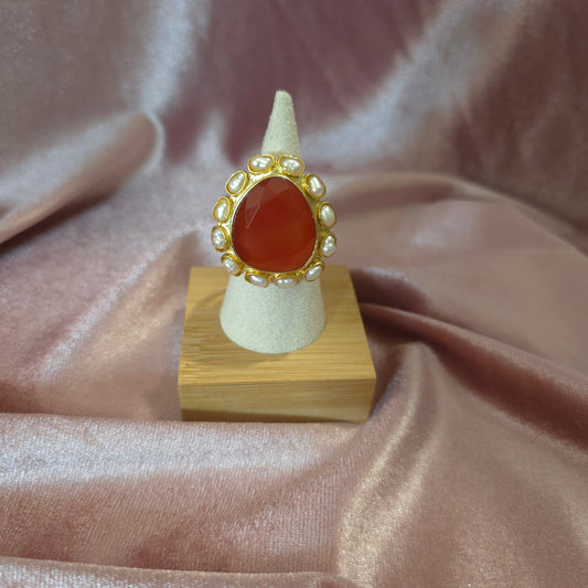 Bague arrondie Cornaline
