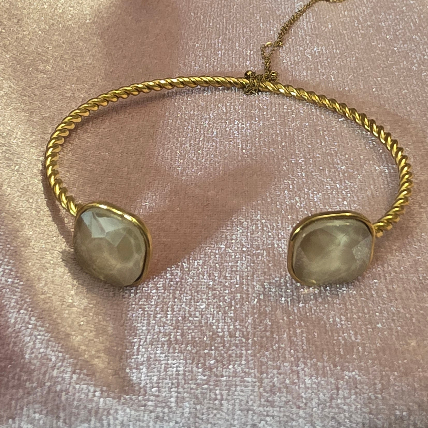 Bracelet cristal de verre beige